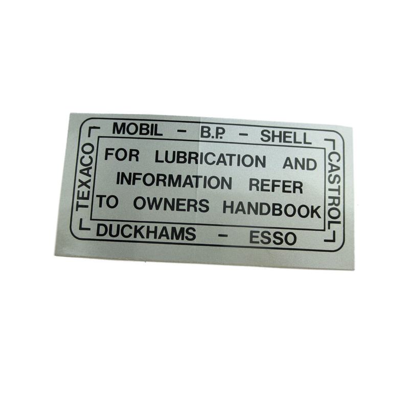 LUBRICATION DECAL:  E-TYPE S2, XJ6