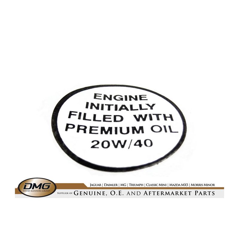 ENGINE OIL DECAL:  E-TYPE