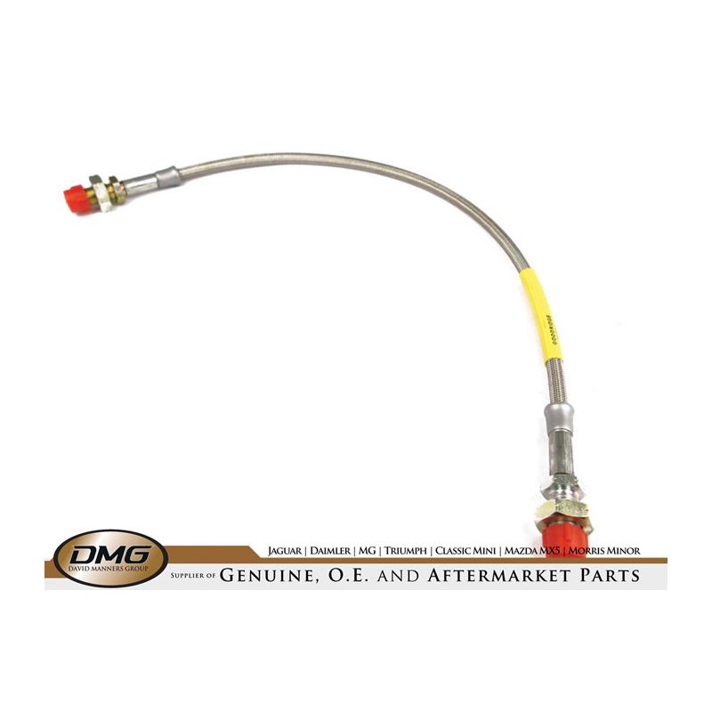BRAIDED FRONT BRAKE HOSE (S/STEEL):  XJ S2 S3, XJS