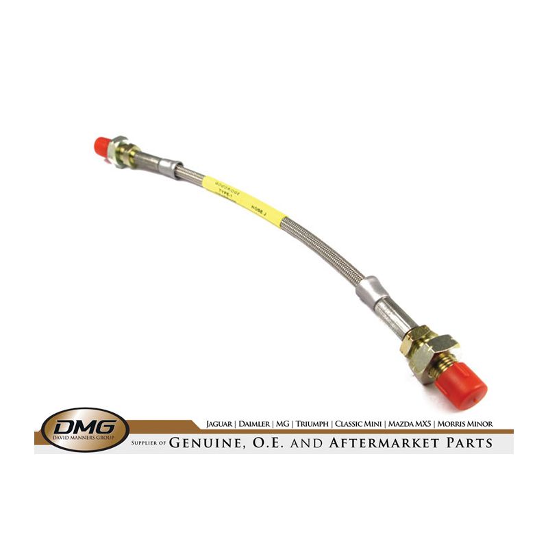 BRAIDED REAR BRAKE HOSE (S/STEEL):  XJS 139052>179736
