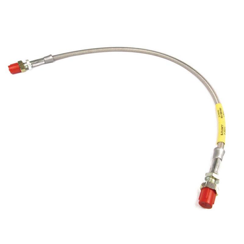 BRAIDED FRONT BRAKE HOSE (S/STEEL):  XK150, E-TYPE S1 S2