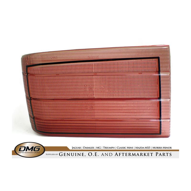 LH REAR LAMP LENS (RED):  XJ40