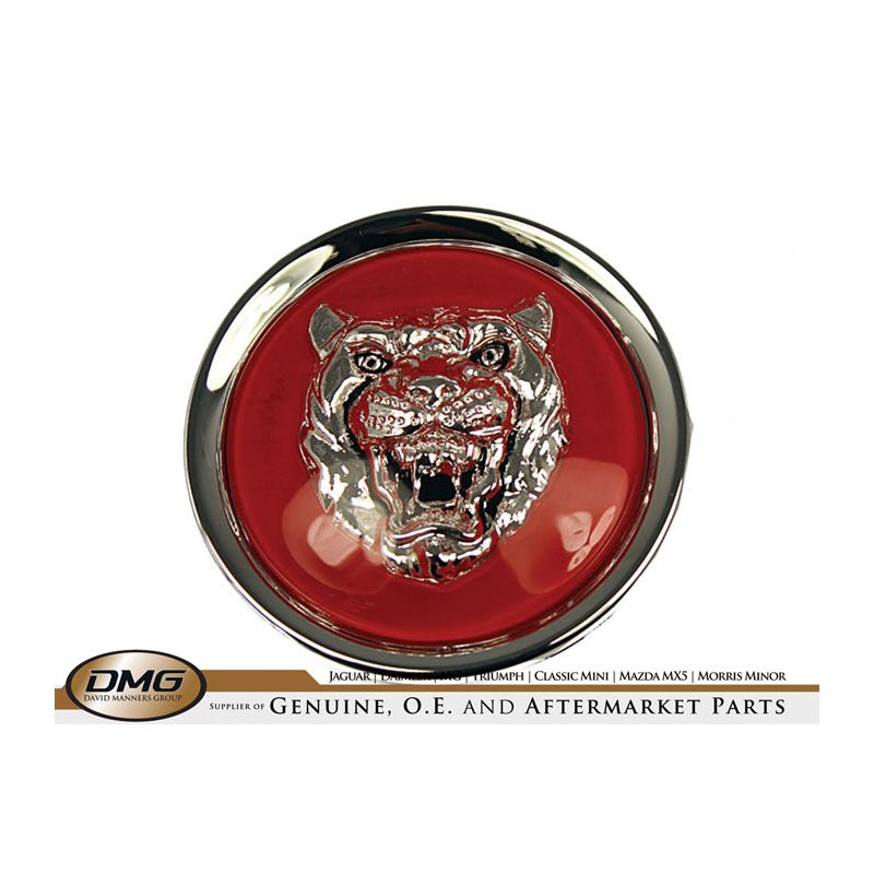 ROAD WHEEL BADGE (SILVER/RED):  XK8, X308