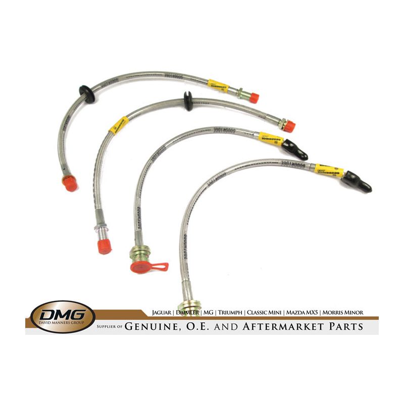 BRAKE HOSE KIT  (S/STEEL):  XJ8