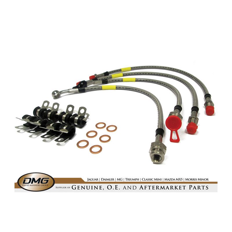 BRAKE HOSE KIT (S/STEEL):  XK8 1995 - 2003