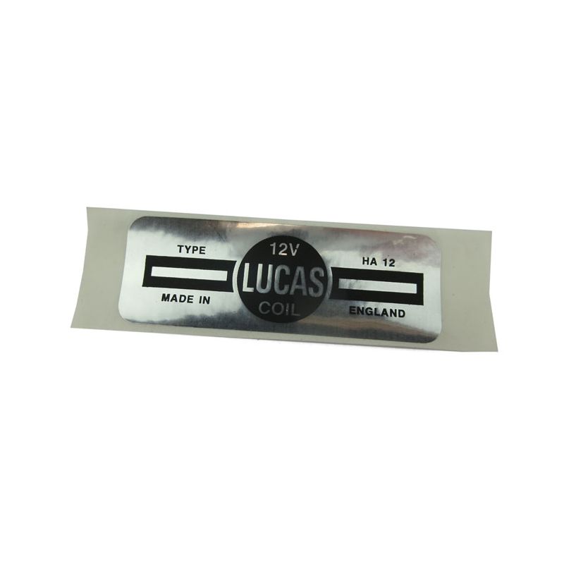 LUCAS COIL LABEL:  MOST MODELS
