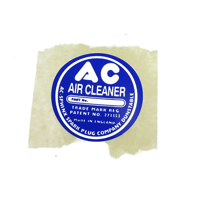 AC AIR CLEANER LABEL:  DART, XK MODELS