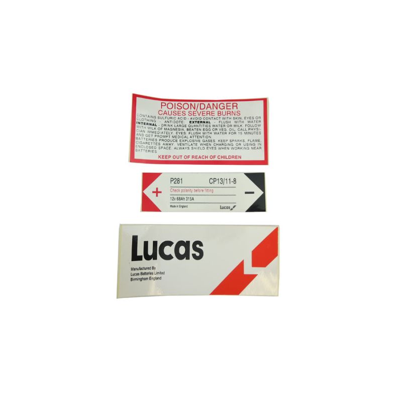 LUCAS BATTERY SET:  MOST MODELS