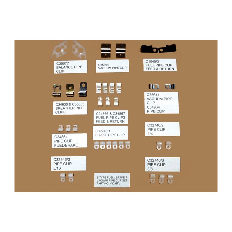 FUEL/BRAKE CLIP SET:  E-TYPE V12
