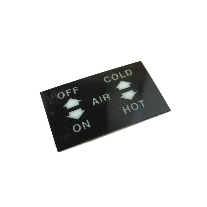 HEATER INDICATOR DECAL:  E-TYPE V12