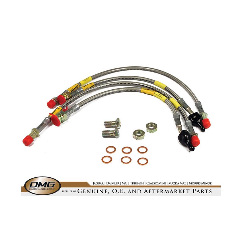 BRAKE HOSE KIT (S/STEEL) JAGUAR XK8 2003 ON - SSHK006