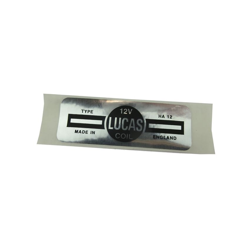 LUCAS COIL LABEL:  MOST MODELS
