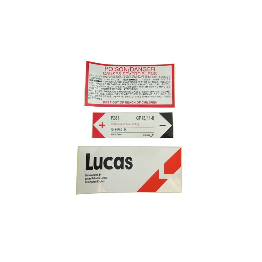 LUCAS BATTERY SET:  MOST MODELS