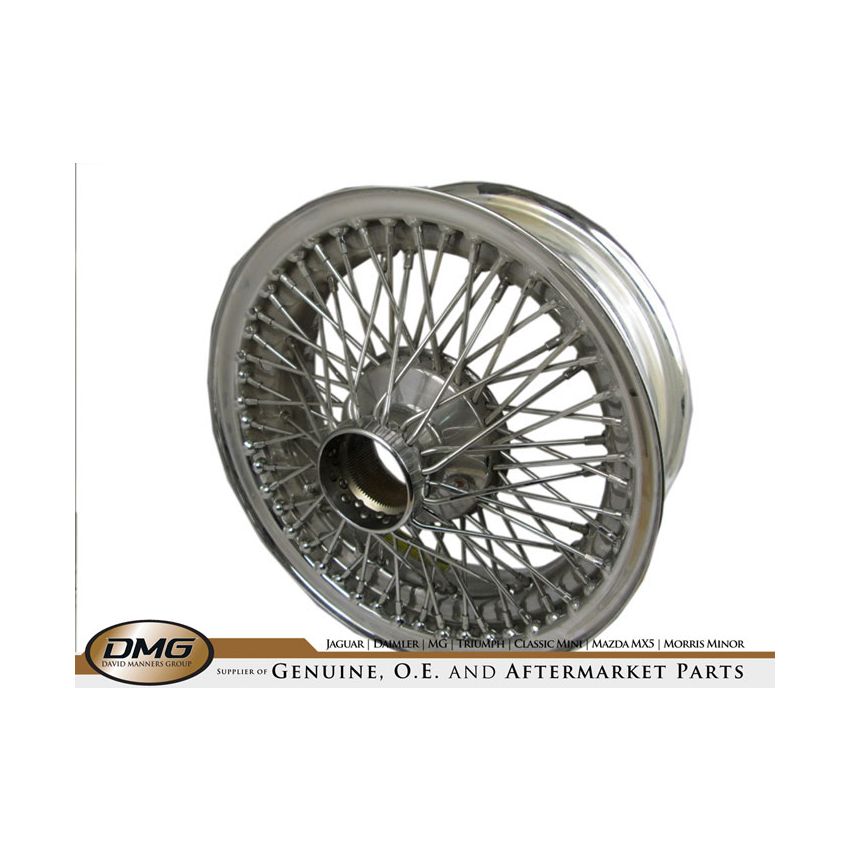 WIRE WHEEL (CHROME)  JAGUAR MK2, V8, 420, S-TYPE, E-TYPE S2 - XW472C/1