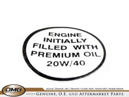 ENGINE OIL DECAL: E-TYPE