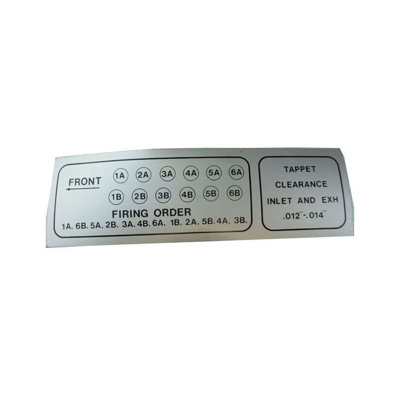 FIRING ORDER DECAL:  E-TYPE V12, XJ12