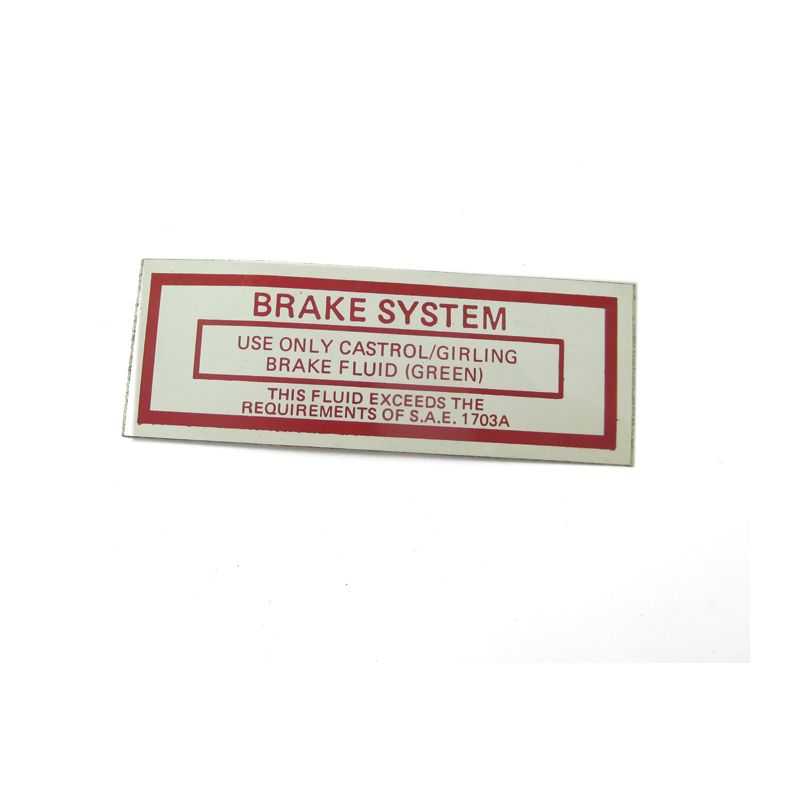 BRAKE FLUID DECAL:  E-TYPE S2 S3