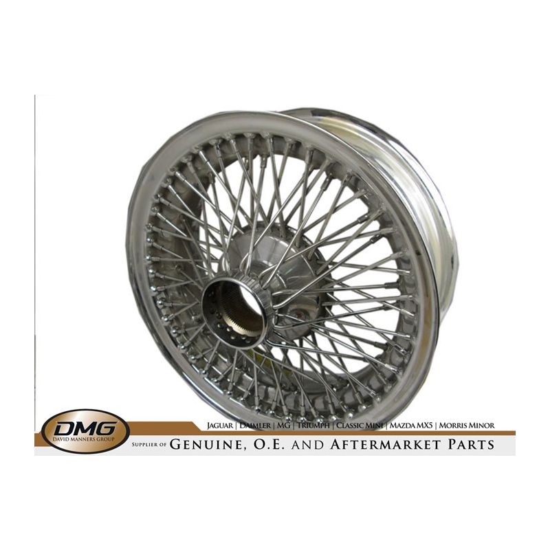 WIRE WHEEL (CHROME)  JAGUAR MK2, V8, 420, S-TYPE, E-TYPE S2 - XW472C/1