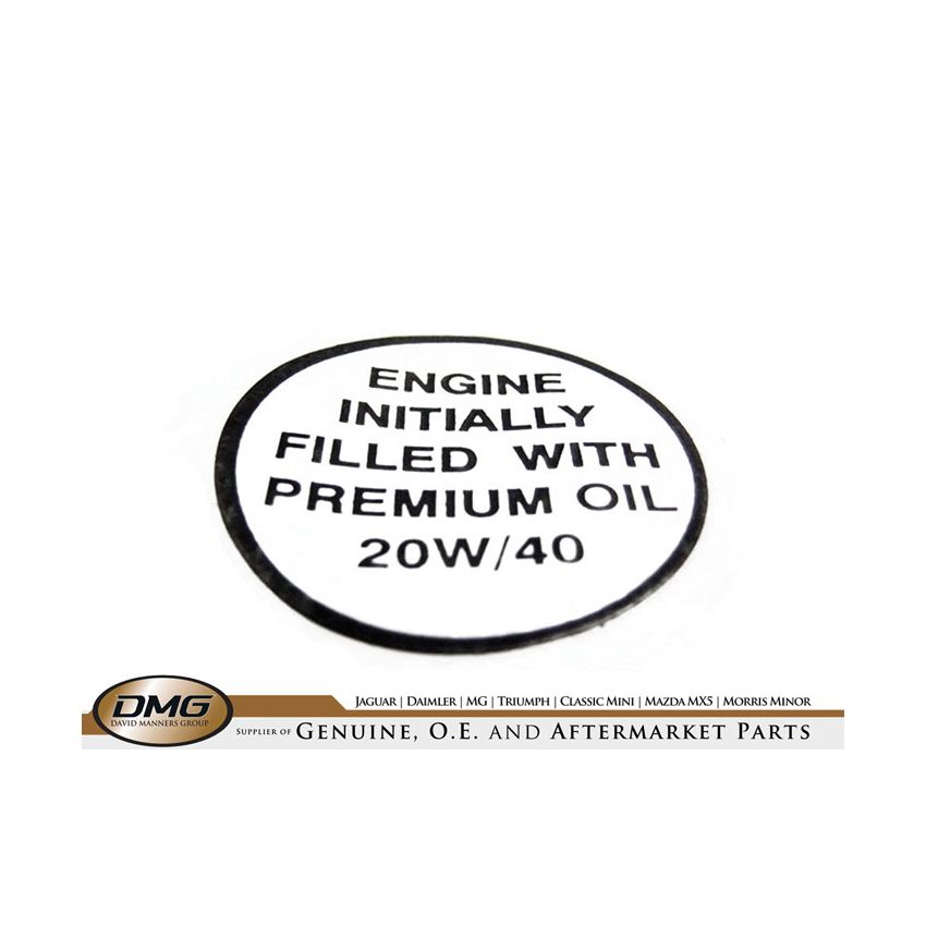 ENGINE OIL DECAL:  E-TYPE