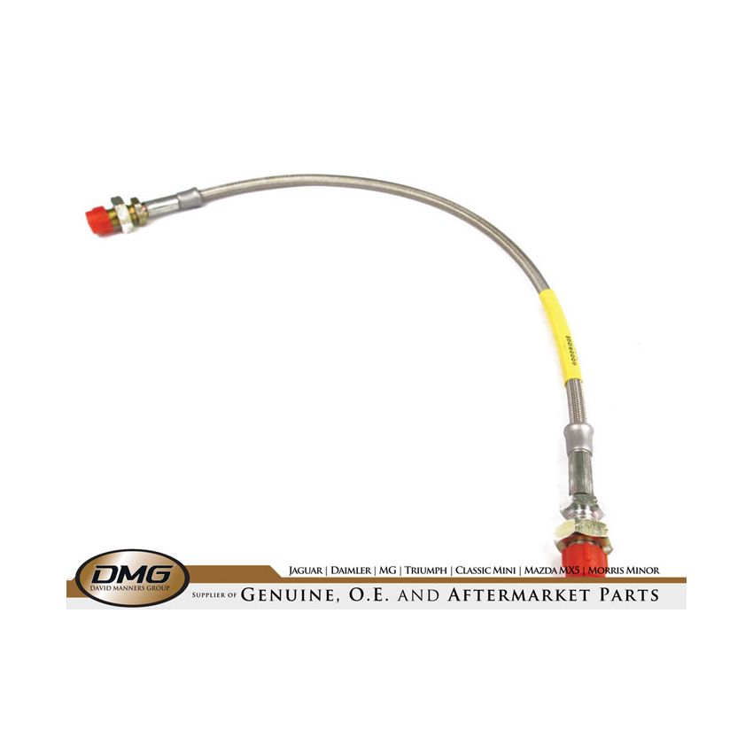 BRAIDED FRONT BRAKE HOSE (S/STEEL):  XJ S2 S3, XJS