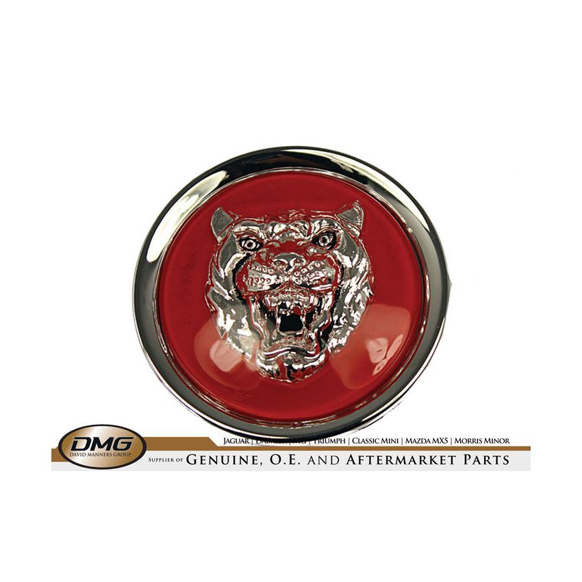 ROAD WHEEL BADGE (SILVER/RED):  XK8, X308