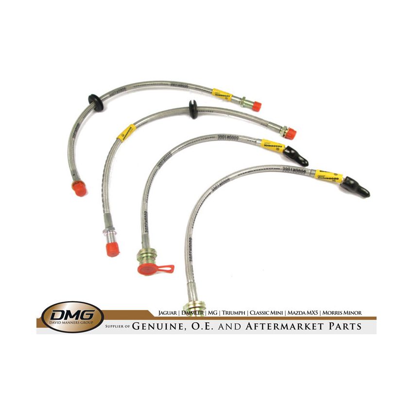 BRAKE HOSE KIT  (S/STEEL):  XJ8