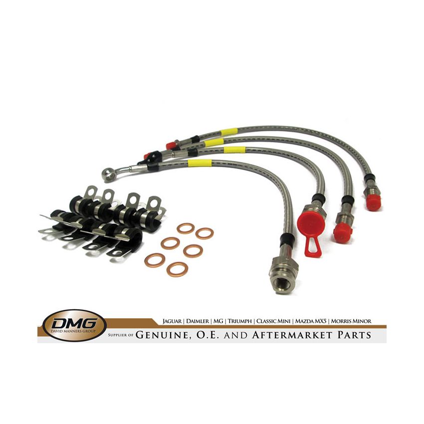 BRAKE HOSE KIT (S/STEEL):  XK8 1995 - 2003