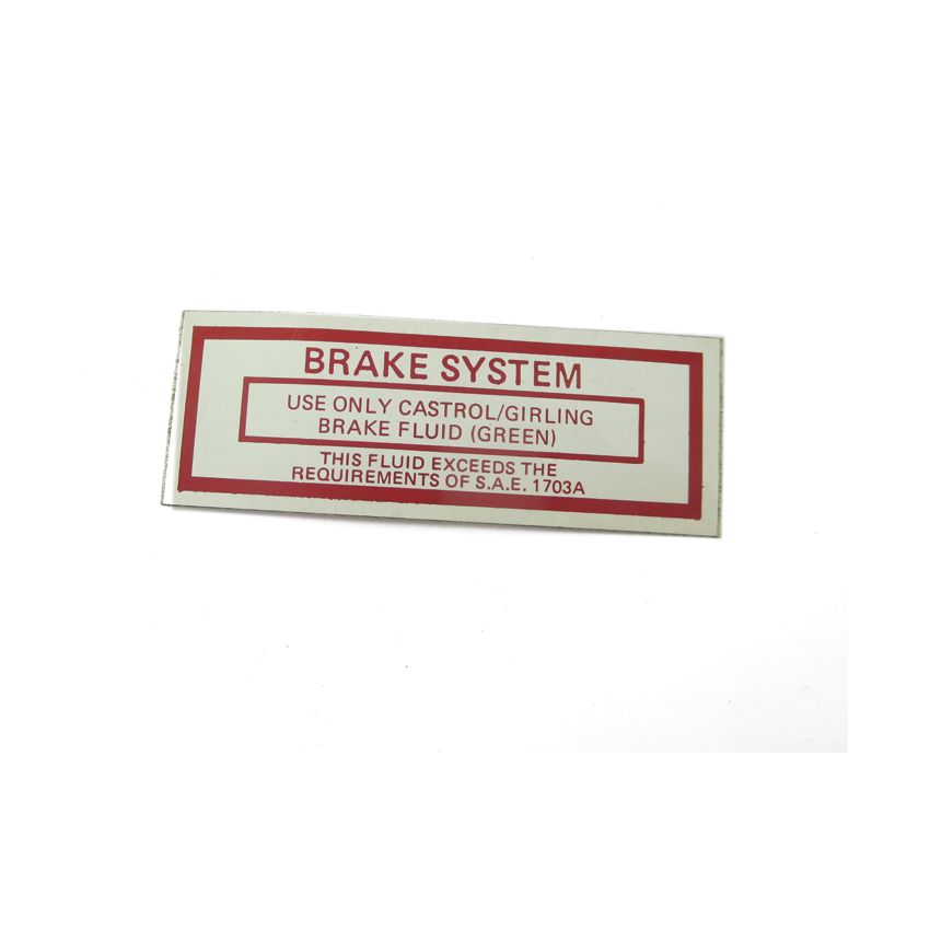 BRAKE FLUID DECAL:  E-TYPE S2 S3