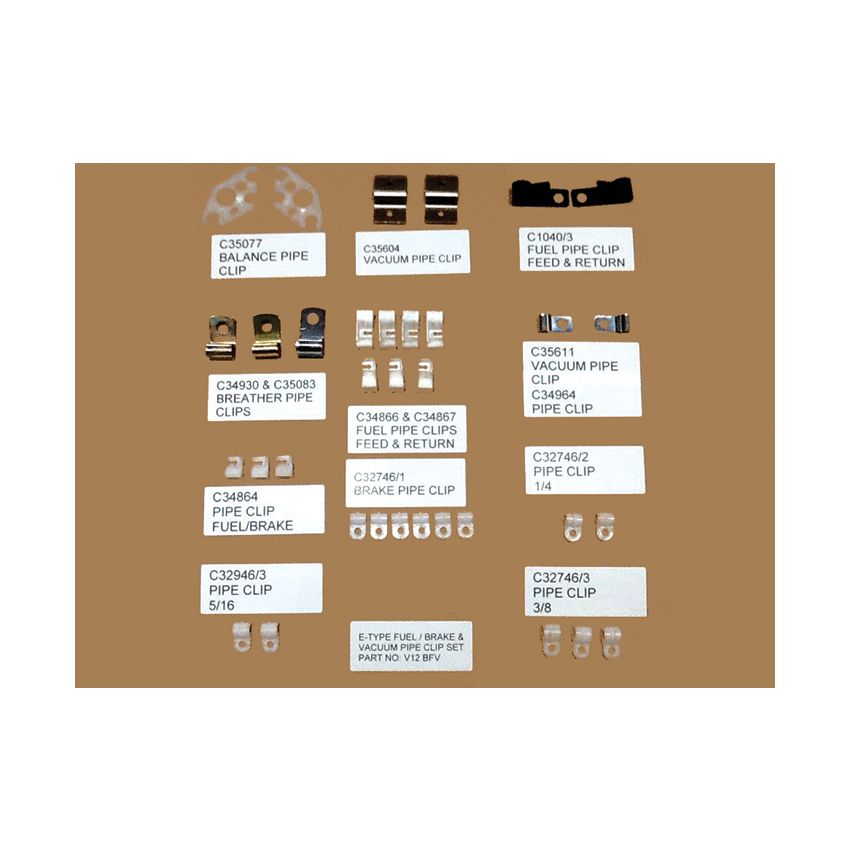 FUEL/BRAKE CLIP SET:  E-TYPE V12
