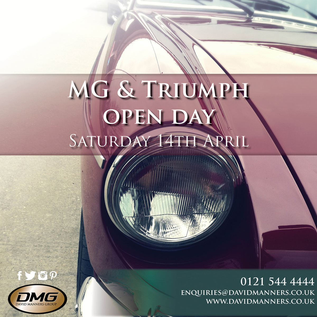 Join us at our first ever MG & Triumph Open Day! Saturday 14th April